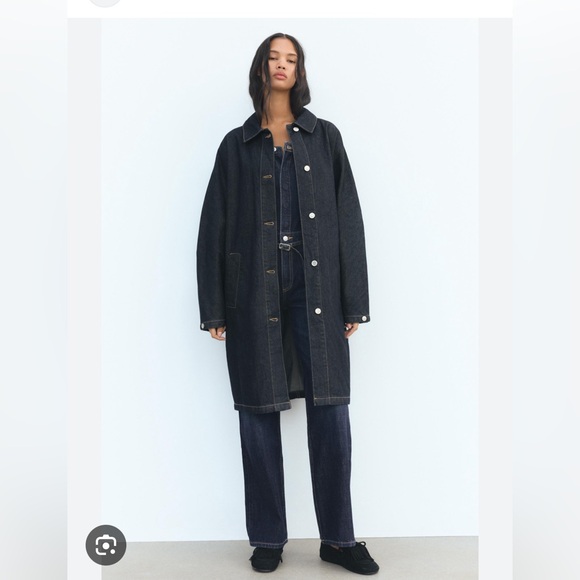 TRF Denim Trench Coat. Size XL - Picture 2 of 13